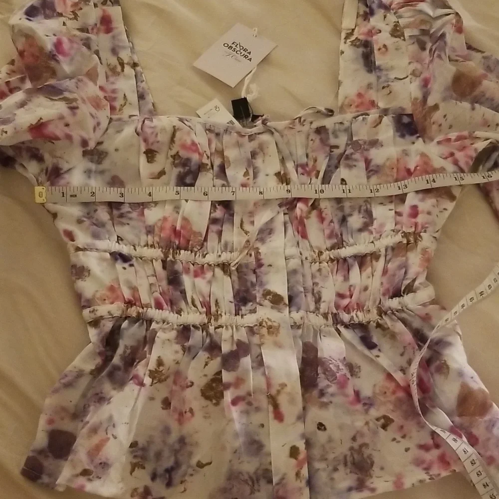 Flora Obscura X J.Crew Cinched Waist Top in Kaleidoscope Floral NWT